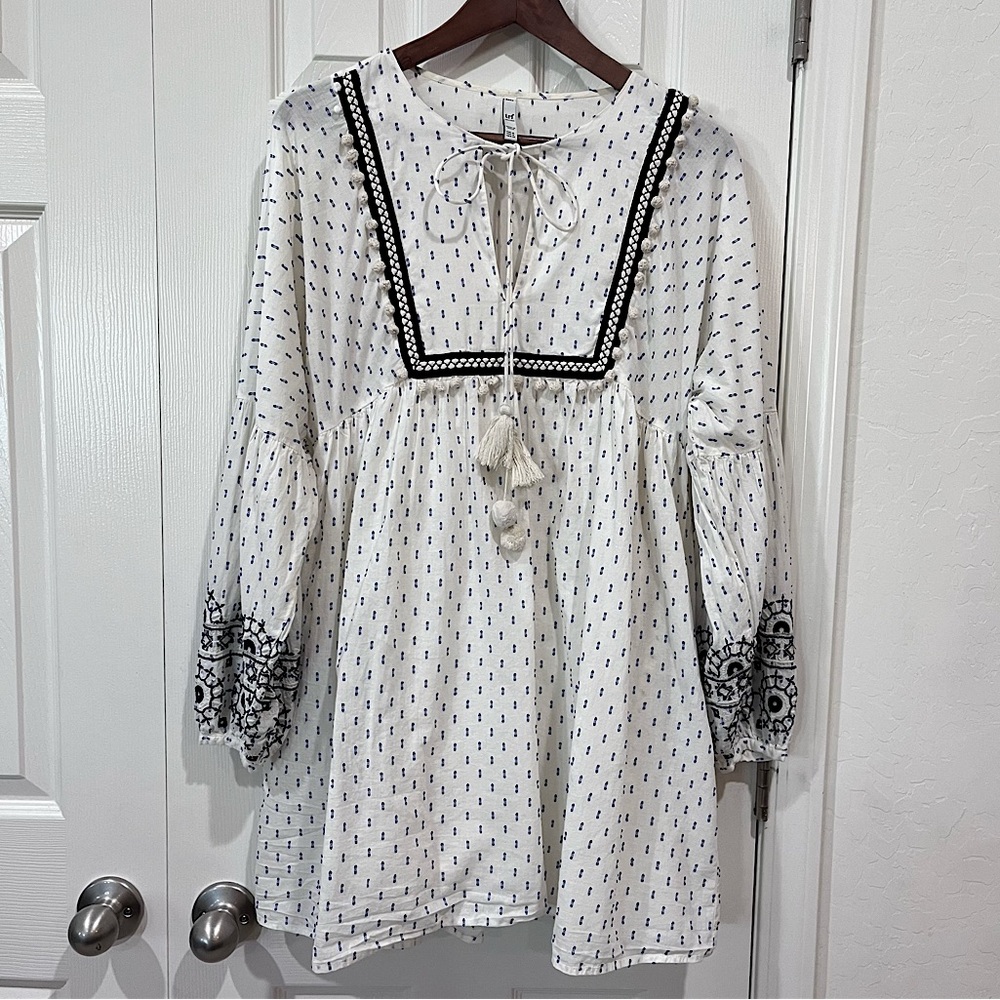 Zara TRF Mini Dress Swiss Dot Embroidered Size Medium